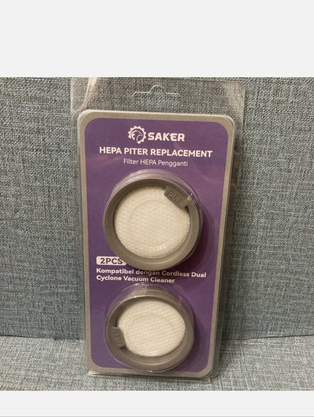 SAKER HEPA FILTER REPLACEMENT - WHITE FILTERS  WITH  GRAY TRIM